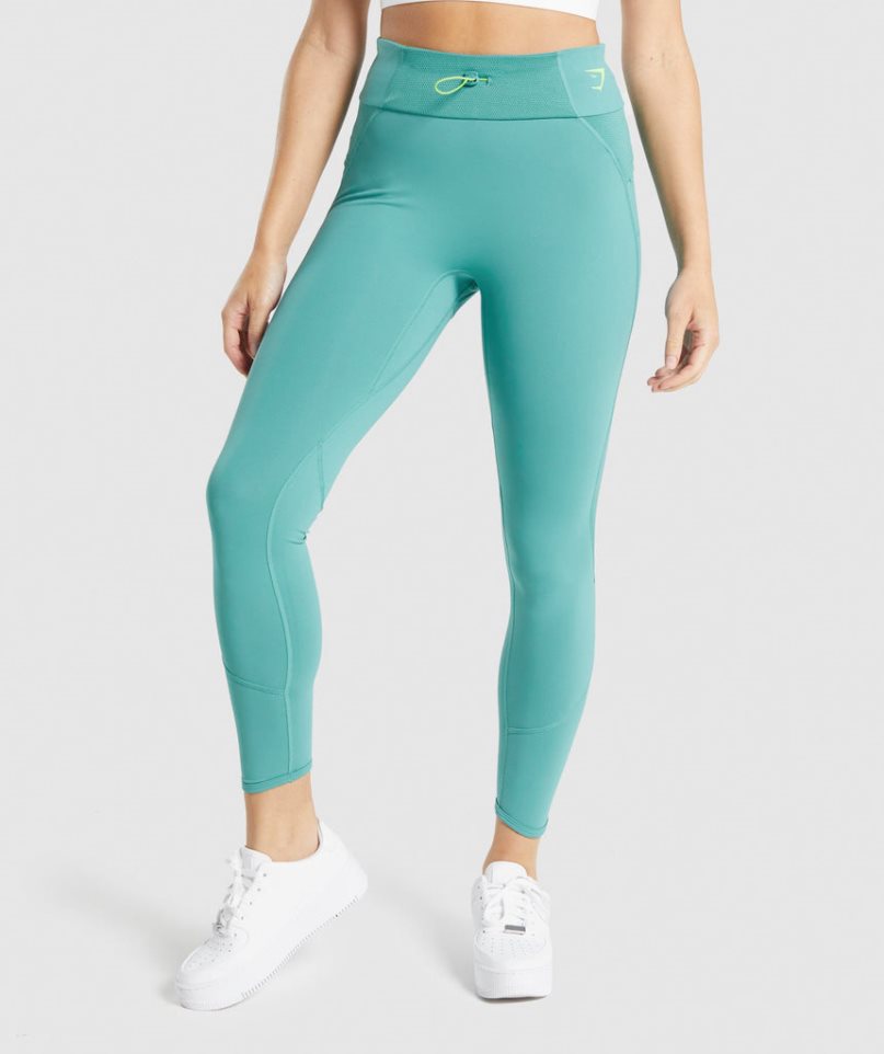 Legginsy Gymshark Pulse Damskie Turkusowe | PL 862ZLN